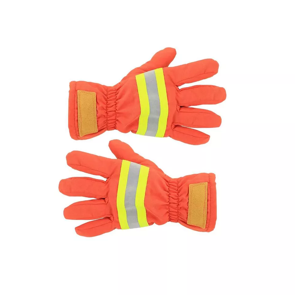 Gants de pompier en cuir durable résistant à la chaleur/au feu/à l'eau avec  sangle réfléchissante, gants de travail ignifuges : : Bricolage