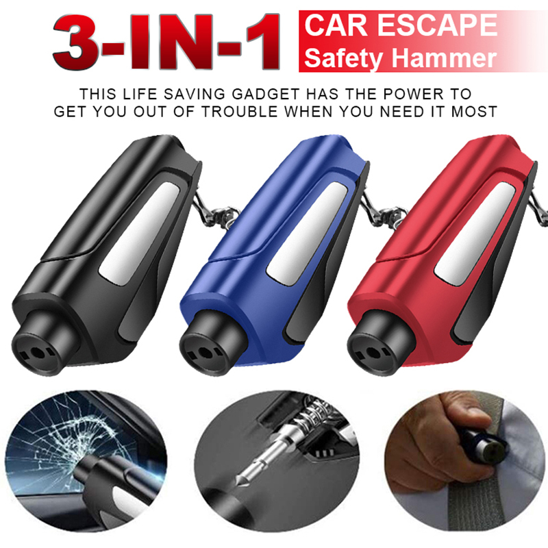 Wholesale custom portable car emergency rescue multifunctional key ring  seat belt cutter hammer escape tools